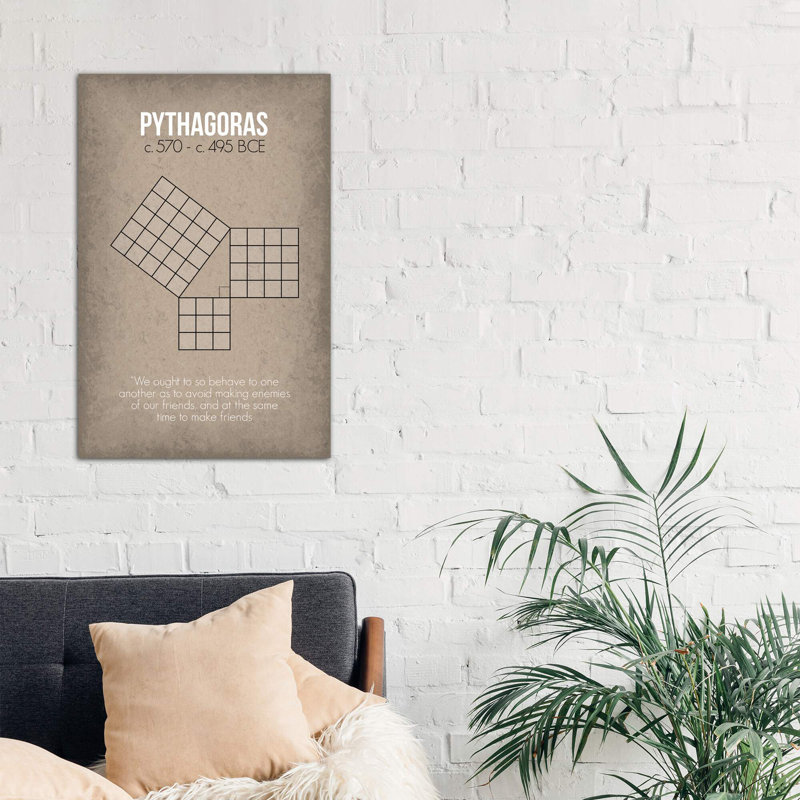Pythagoras - Wrapped Canvas Print, 66.04 cm H x 45.72 cm W x 3.175 cm D