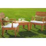 Mahan Outdoor 3 - Piece Teak Conversation Set