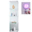 Vitrine en verre blanc avec une porte - spacieuse pour photos et armoire décorative éclairée à 4 tablettes, coffre-fort