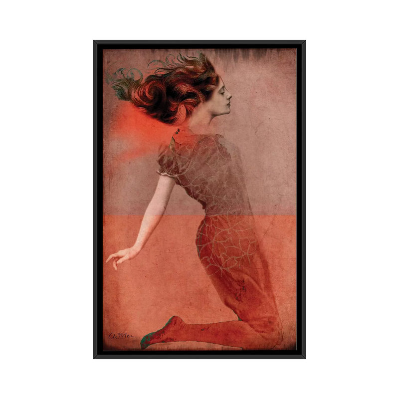 «Love Is» par Catrin Welz-Stein - impression d'art graphique, H 40 po x l 26 po x P 1,5 po, Toile avec cadre noir