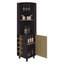 Kingston Corner Bar Cabinet with Wine Bottle Storage, Stemware Rack, Display Shelves, and Multi-Functional Home Bar -1008992840