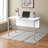 Honore White Finish Computer Desk With Silver Metal Leg, 29.74" H X 46.96" W X 23.38" D