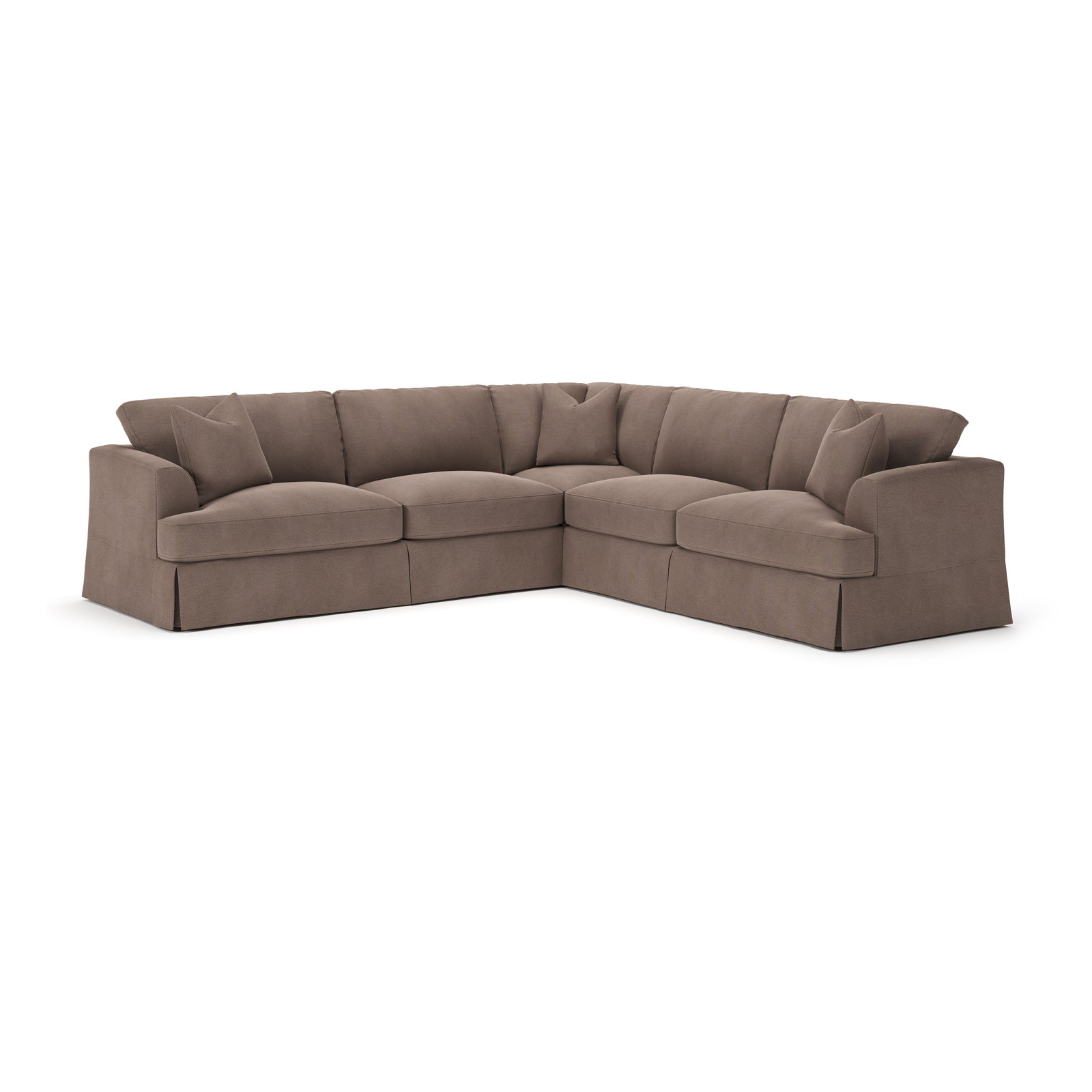 Lucia L-Sectional, Right Hand Facing, Bella Cocoa Performance Velvet