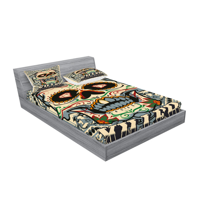 Multicolore ensemble de draps et taies décoratives Ambesonne, Ensemble de draps pour très grand lit californien