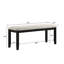 Banc de salle à manger noir et gris avec assise en bois massif et tissu d'apparence contemporaine