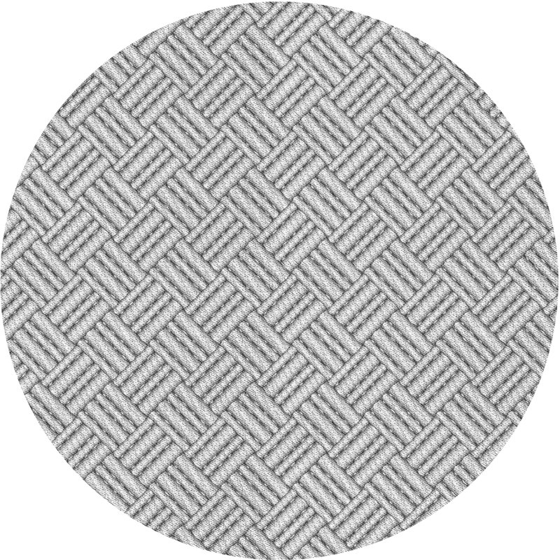 Laine tissée à la machine à motifs géométriques et Tapis décoratif gris polyester, Rond 5 pi