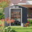 Abdul-Muizz 7 ft. W x 4.3 ft. D Metal Shiplap Reverse Apex Tool Shed