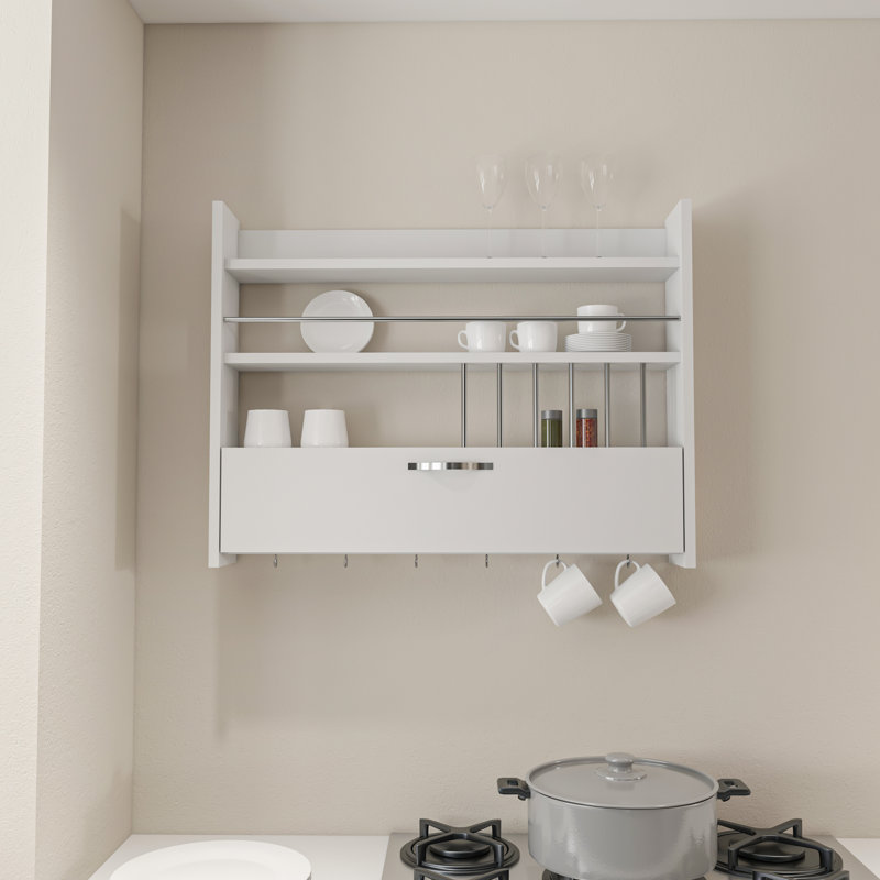 Degraff Cabinet Shelving Rack, White