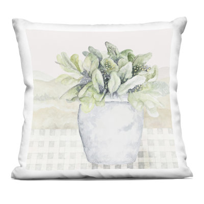 Coussin décoratif Subdued Garden Plant, par Janice Gaynor, 18 x 7 x 18