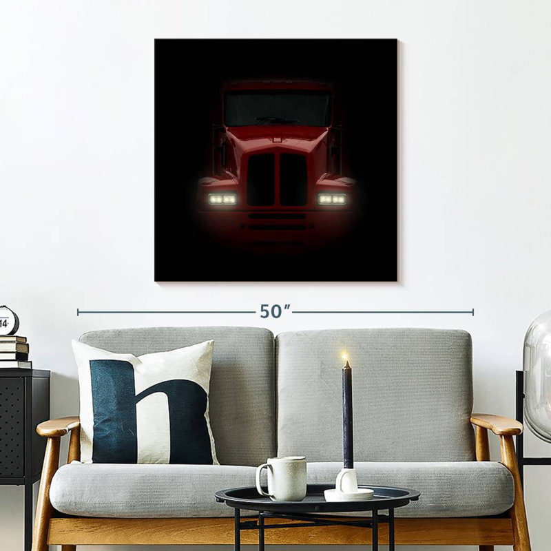 Mehar Dark Red Truck, 30" H x 30" W