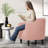 Hasting Upholstered Barrel Shaped Accent Chair Stylish Home Office Sofa Chair with comfy Seat and Backrest Perfect for Living Room Bedroom -96681681