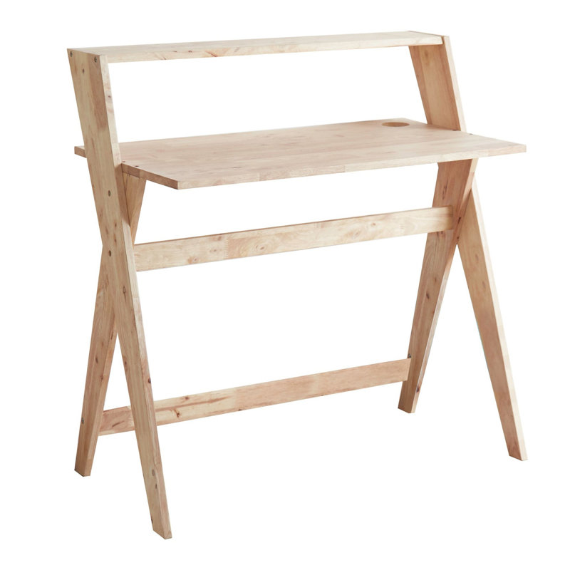 Bureau avec rehausse, Chêne