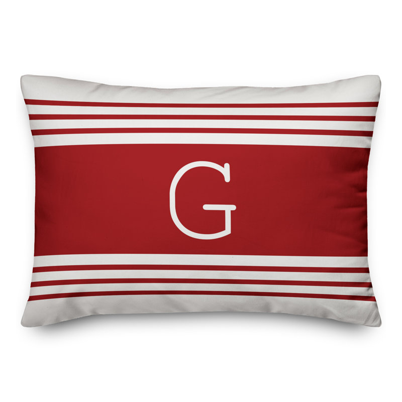 Striped Throw Pillow, G, Red