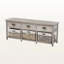 Banc de rangement à 3 tiroirs Pizarro en bois fini gris clair, H 16,4 po x l 42 po x P 11,3 po