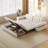 Modern white tech fabric retractable sofa bed with storage