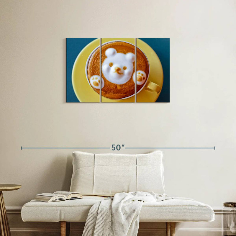 Yarlin Bear Latte Coffee, 20" H x 33" W