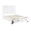 Lit plateforme grand avec rangement dans le tiroir de la chambre à coucher, lit en bois à finition tactile en bois blanc, rangement pour