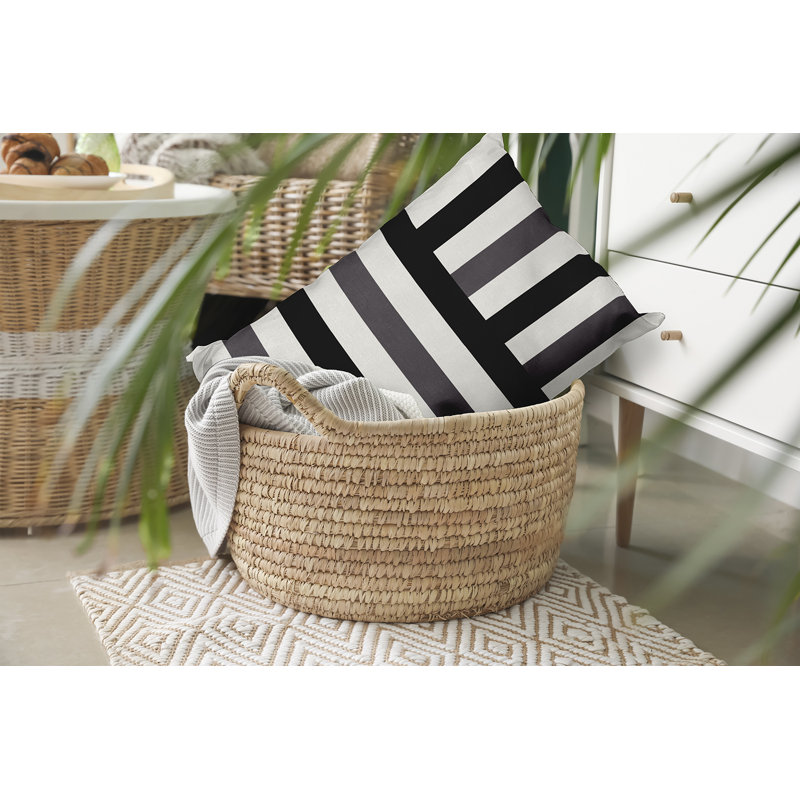 Striped Outdoor Reversible Throw Pillow, 14" H x 20" W, Rectangle