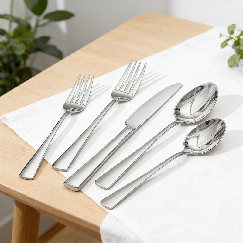 Ensemble de couverts 15 pièces en acier inoxydable pour 3, 18/10 argenterie forgée avec poli miroir - couverts allant au lave-vaisselle pour la maison, le restaurant ou le mariage