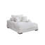 Chaise longue en velours côtelé géant taupe, 2 porte-gobelets, portos, pieds en bois, design contemporain
