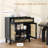Boho Sideboard Storage Cabinet with Rattan Doors-1920756286