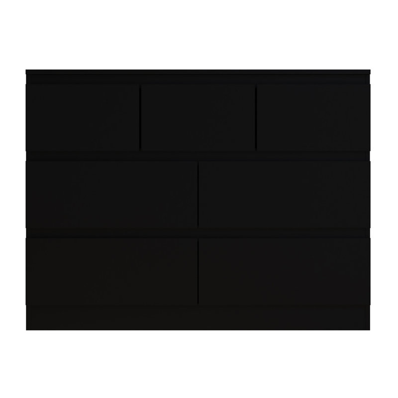 Warren 7 Drawer Merchant Chest Of Drawers: 4 + 3 Configuration. Scratch Resistant. Handleless Design. 14cm Deep Drawers
