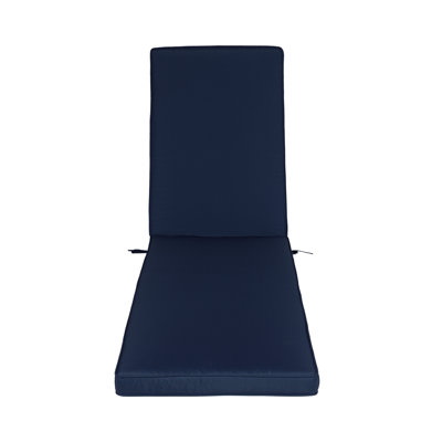 Outdoor Lounge Chair Cushion Replacement - Navy Blue, , Fade Removable Cover, High Resilience Sponge, Adjustable Strap, Easy To Clean Blue Patio With Weather Protected, Detachable Zipper Density