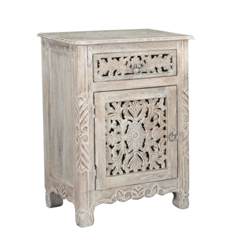  Table de chevet à un tiroir 30 po Camdendale, Blanc