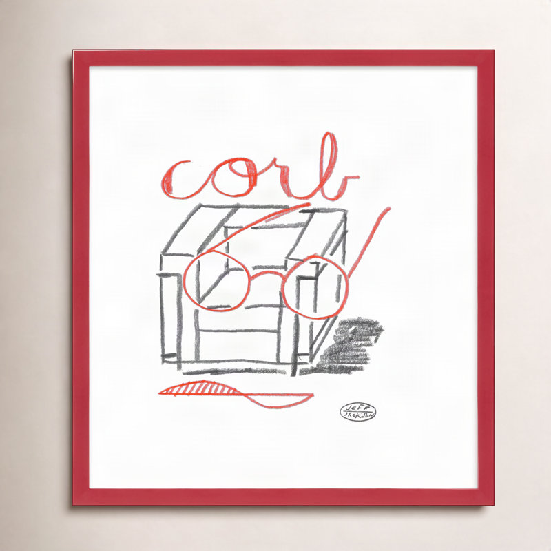 Corb by Jeff Jackson - Framed Wall Art, 16" W x 16" H, Red Single Picture Framed Paper