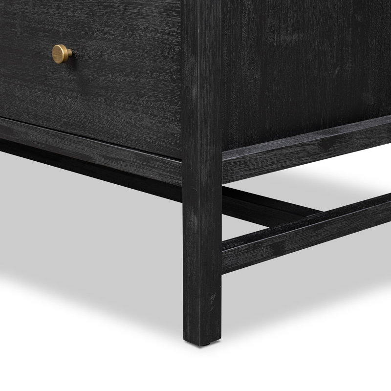 Sullivan Chest-Saddle Tan, Brushed Black Acacia Solid