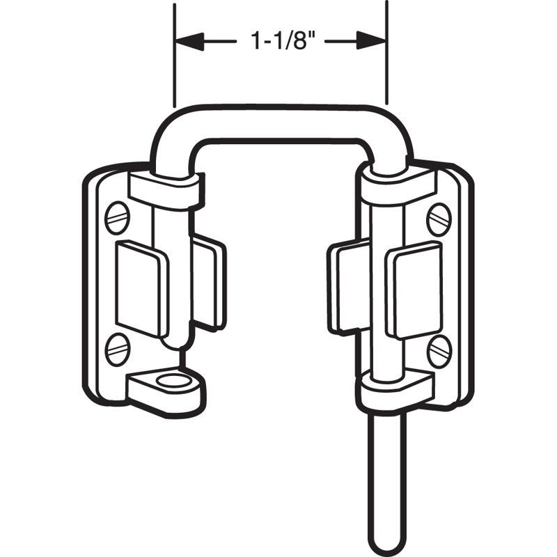 Sliding Door Loop Lock, 1-1/4 In., Hardened Steel Bar W/Diecast Base, Nickel Plated