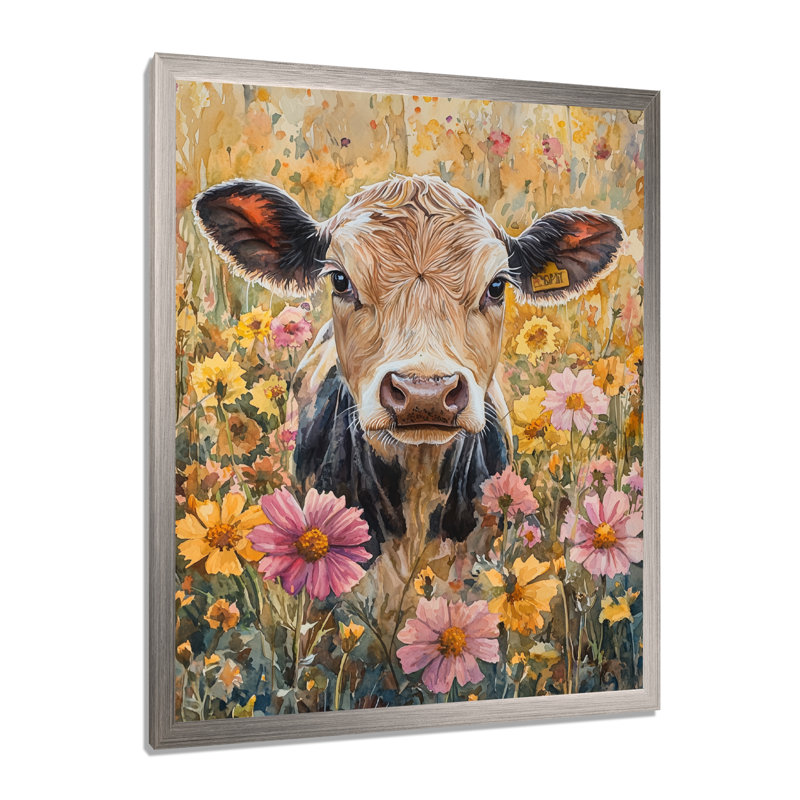 Dovud - Animals Canvas Wall Art, Silver, 40" H x 30" W, Framed Print without Mat