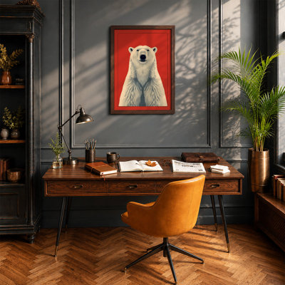 Polar Bear Portrait Modern - Framed Print