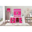 Lit mezzanine double avec tente et tour rose Slide-1889369941