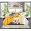 Ensemble de literie 5 pièces très grand californien doré et gris (grand / très grand / très grand californien) - courtepointe en microfibre + taies décoratives-126358943