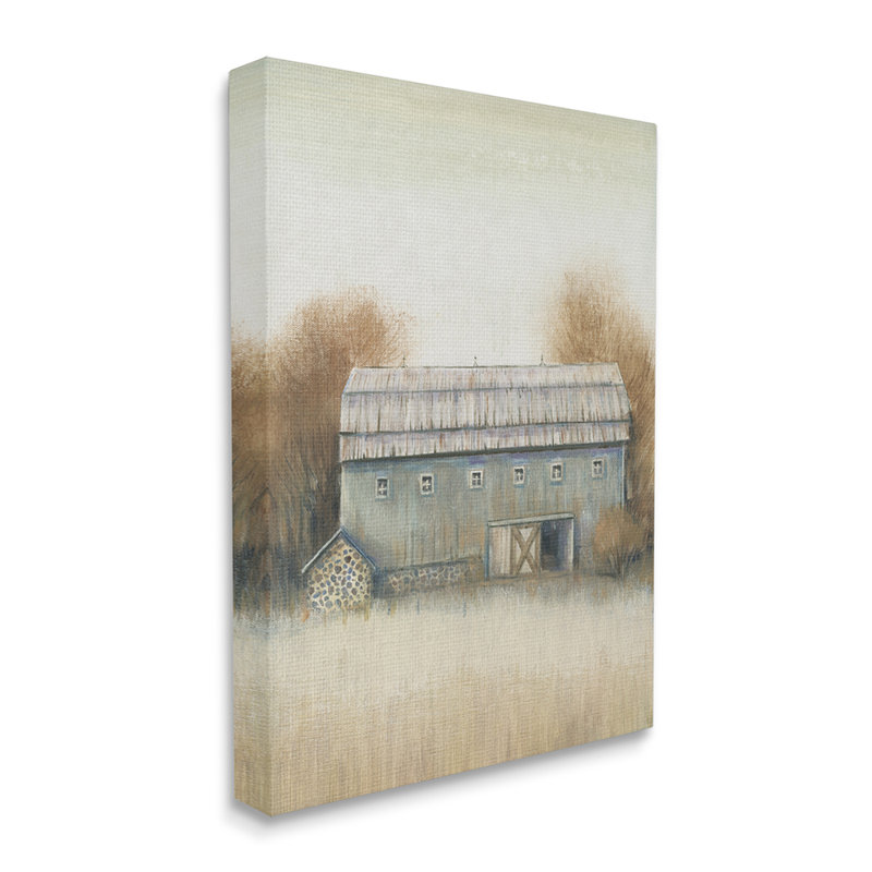 «Autumn Barn Doors Vintage Farm Landscape» par Timothy O 'Toole - impression d'art graphique, Toile tendue
