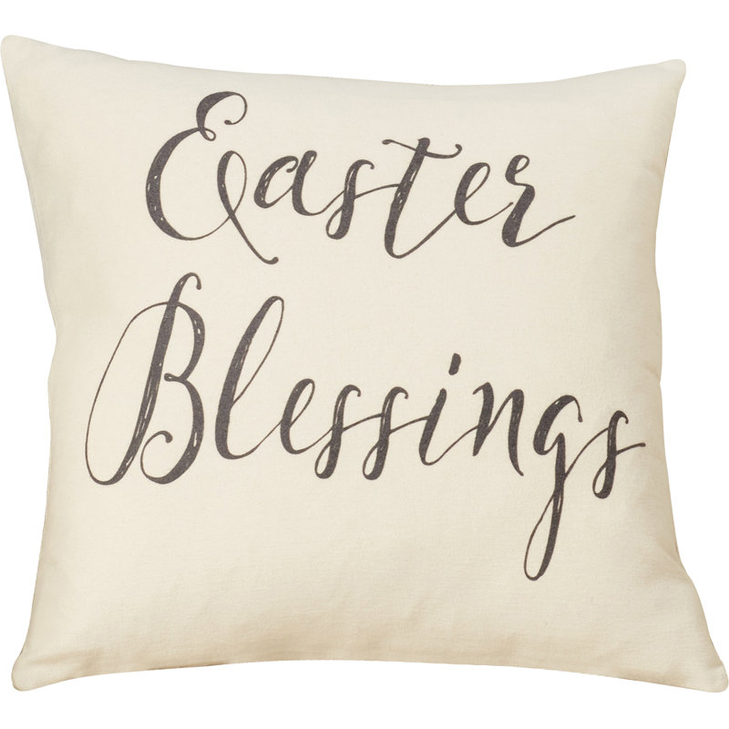 Easter Cotton Reversible Throw Pillow