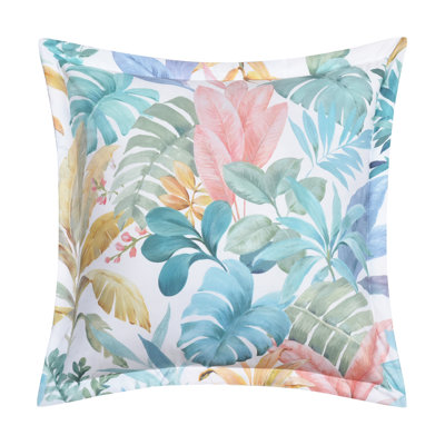 Coussin décoratif carré Breezes 18 po turquoise