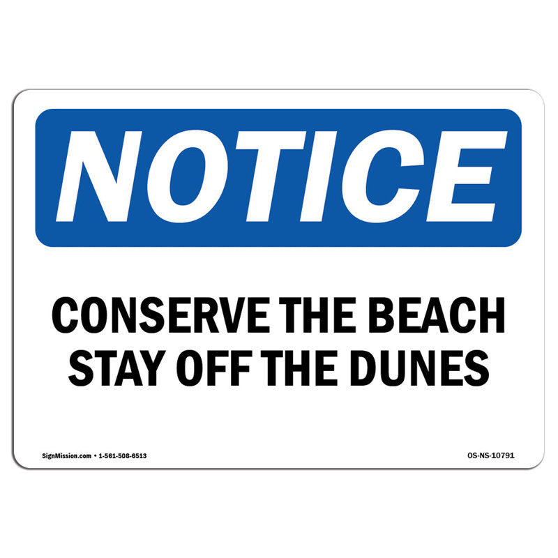 Panneau Conserve the Beach Stay off the Dunes