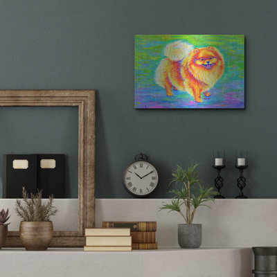 " Rainbow Pomeranian " by Rebecca Wang Art
