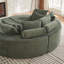 Fauteuil inclinable rond en velours côtelé de 78,5 pouces, convertible en deux fauteuils inclinables, canapé-lit 2 en 1, conception de coussin pour le cou avec cinq coussins décoratifs-225273291