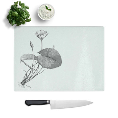 Glass Egyptian Lotus Flower Chopping Board