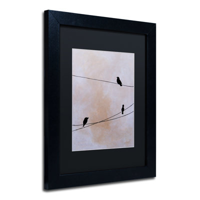 «Bird on Wire White» par Waldos, impression sur toile encadrée