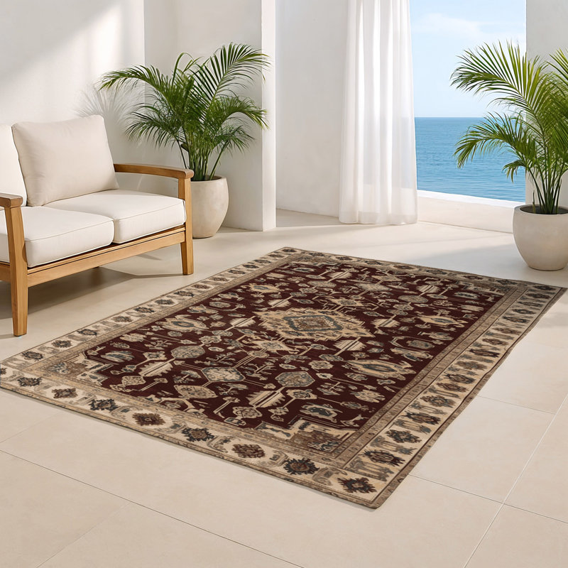 Tapis turc intérieur et extérieur brun, Rectangulaire 2 pi x 3 pi