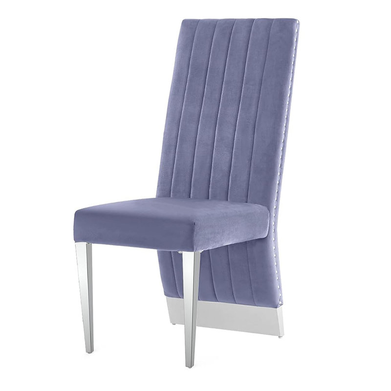 Chaise en velours Parsons, Argent argent, Gris