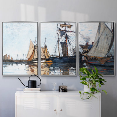 " Boats In The Port Of Honfleur, 1866 " 3 - Pieces