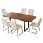 Table de salle à manger extensible 51,2 "à 66,7" à rallonge avec chaises, ensembles de tables de salle à manger (1 table6 chaises)-679248112-679248118