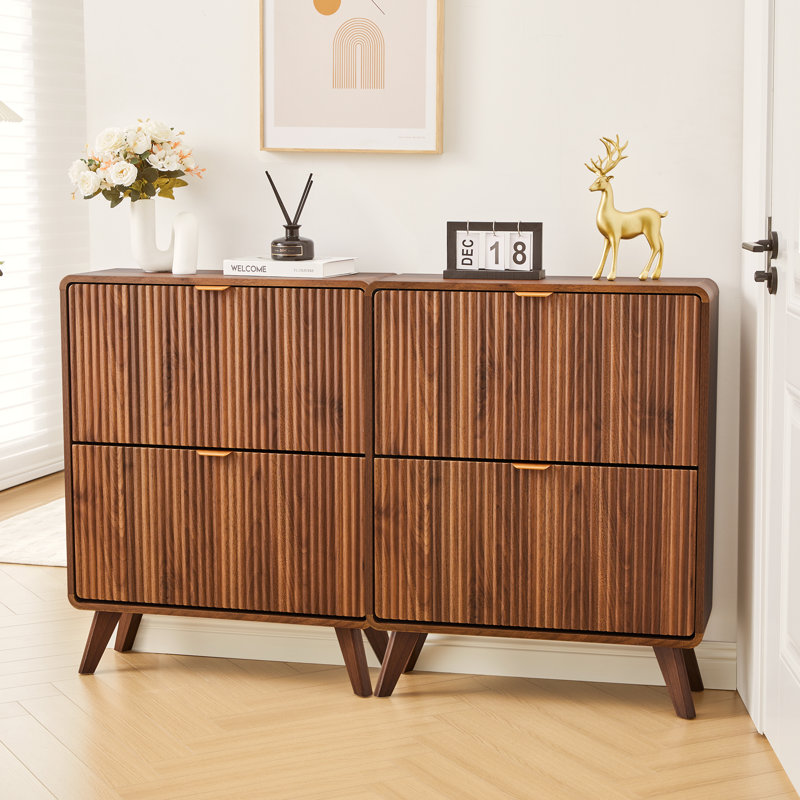 16 Pair Shoe Storage Cabinet, Natural