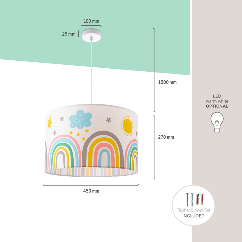 Drum pendant lamp 1-light Mahnoor