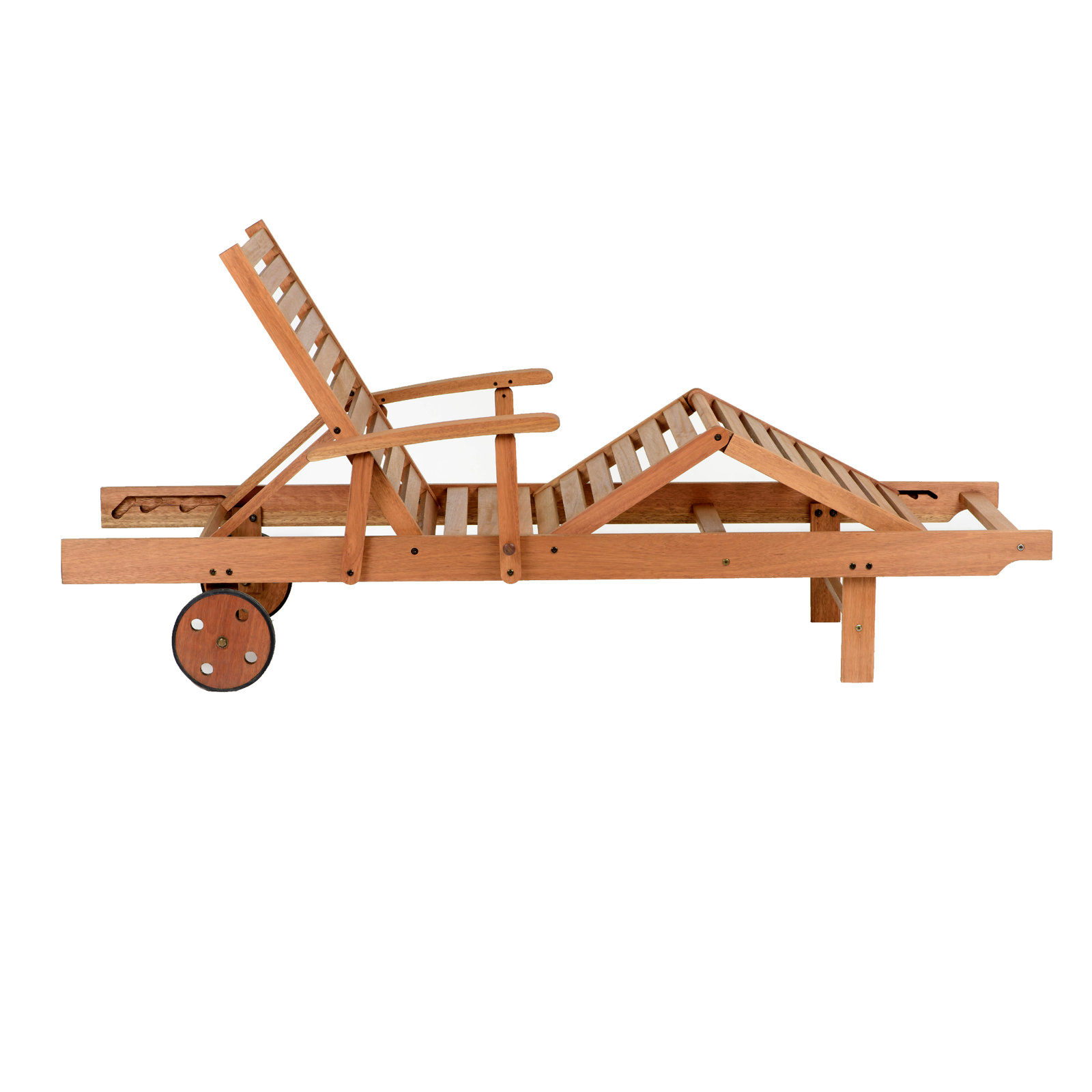 Alyisa 31'' Outdoor Eucalyptus Chaise Lounge